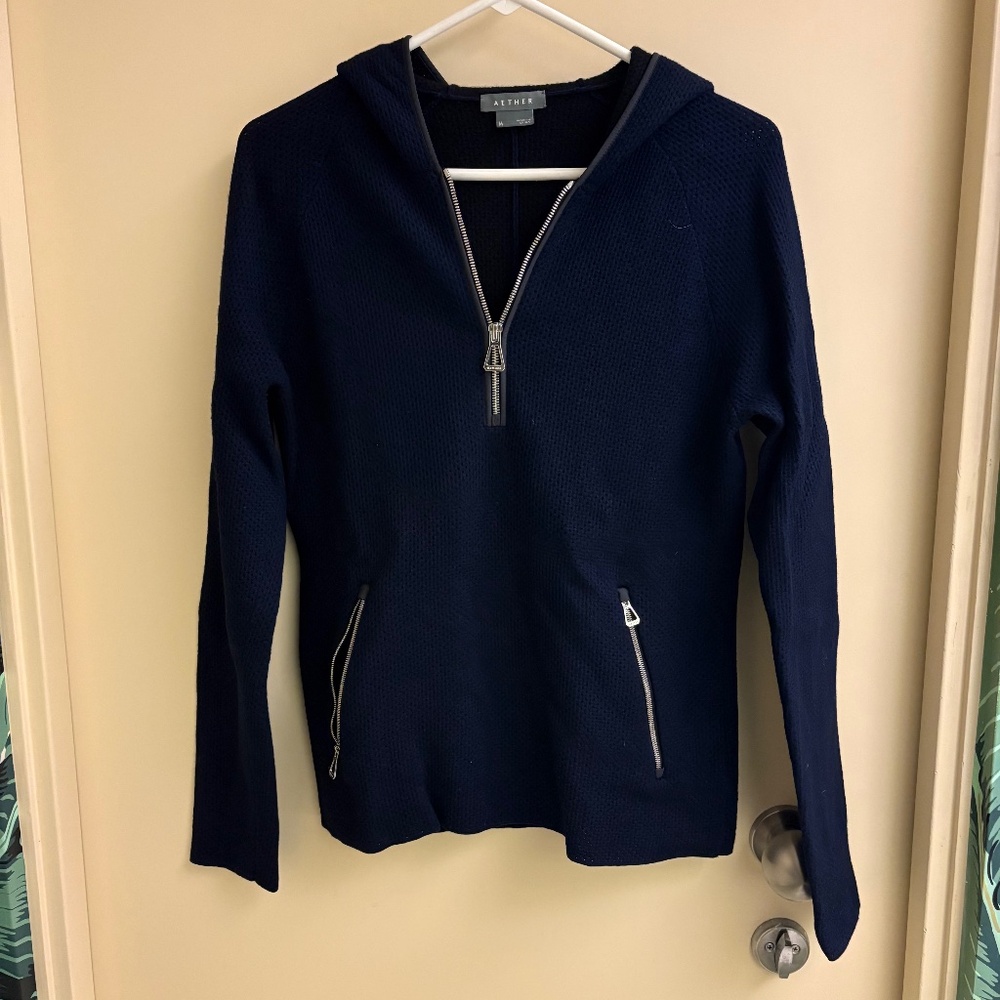 AETHER pullover hoodie - navy blue.